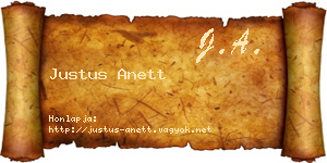 Justus Anett névjegykártya