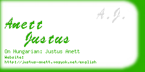 anett justus business card